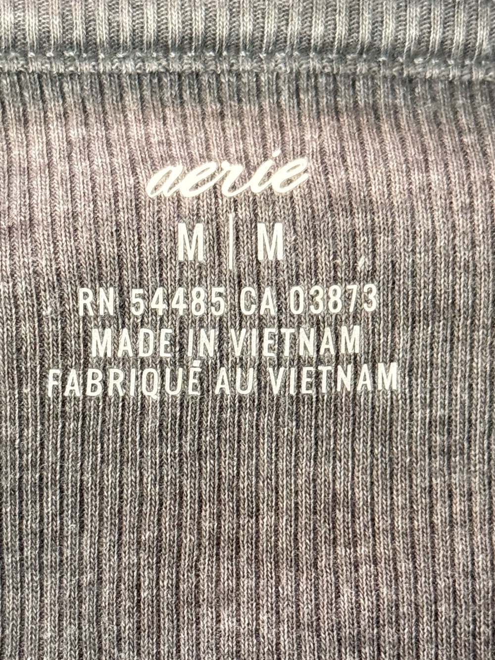 Aerie Gray Ribbed Crop Tee - Picture 3 of 3